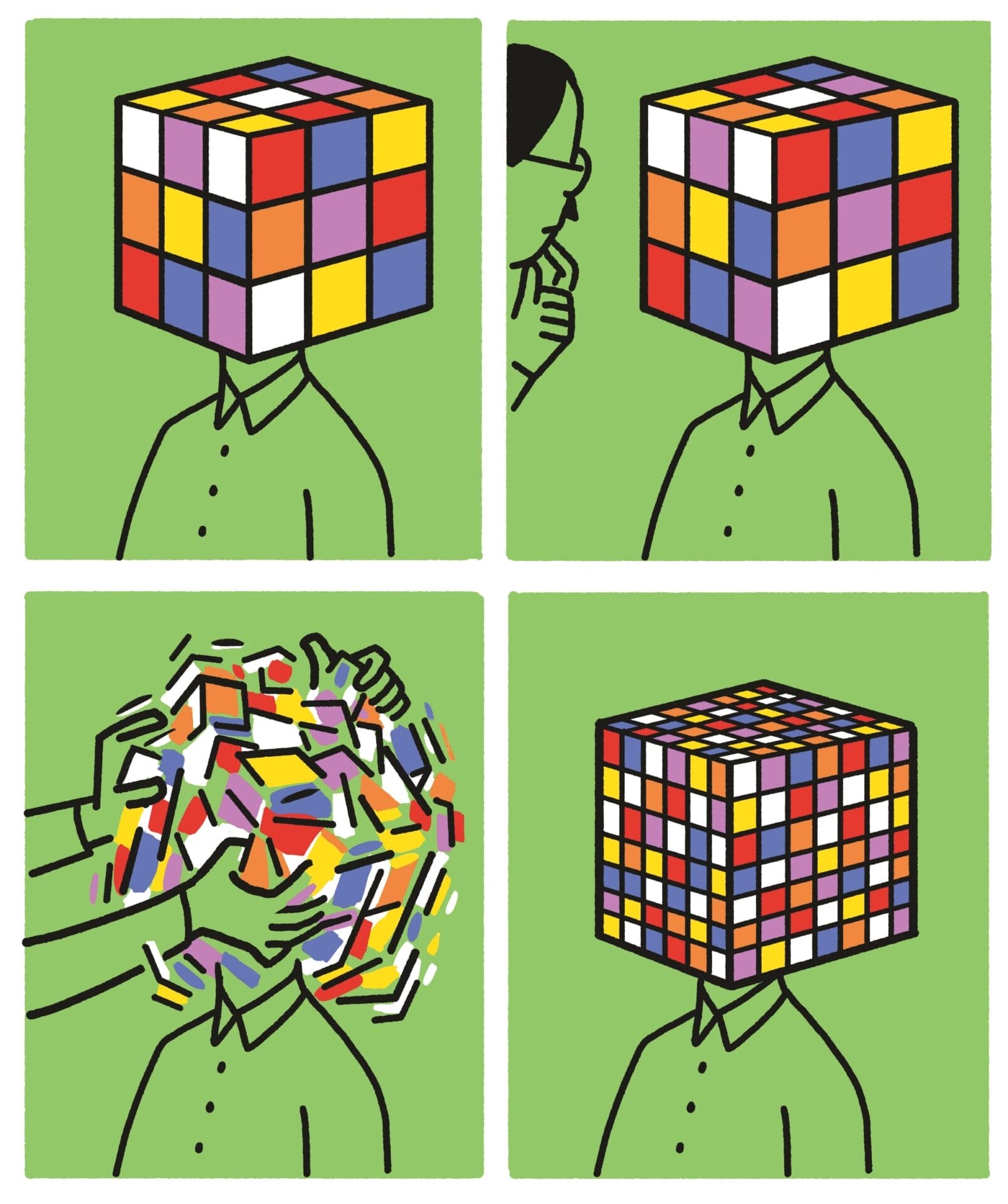 niemann-3 christoph niemann grafica che rappresenta l'essere umano dopo l'avvento di internet